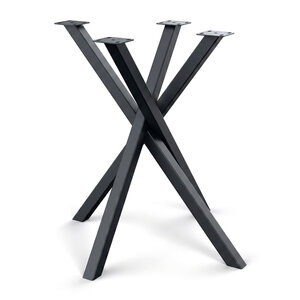 Stalen mikado kruispoot - zwart - 70x70 cm - 4x4 cm - 73 cm hoog Stalen mikado kruispoot - zwart - 70x70 cm - 4x4 cm - 73 cm hoog