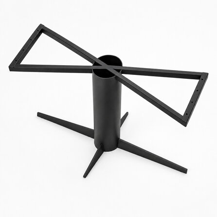 Stalen vierpoot tafelonderstel - zwart (RAL 9005) - buisprofiel: 16 / 21,9 cm - 73x140 of 78x180 cm - hoogte: 73 cm - gecoat metaal Stalen vierpoot tafelonderstel - zwart (RAL 9005) - buisprofiel: 16 / 21,9 cm - 73x140 of 78x180 cm - hoogte: 73 cm - gecoat metaal