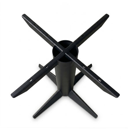 Stalen vierpoot tafelonderstel - zwart (RAL 9005) - buisprofiel: 16 cm - 84x84 cm - hoogte: 73 cm - gecoat metaal Stalen vierpoot tafelonderstel - zwart (RAL 9005) - buisprofiel: 16 cm - 84x84 cm - hoogte: 73 cm - gecoat metaal