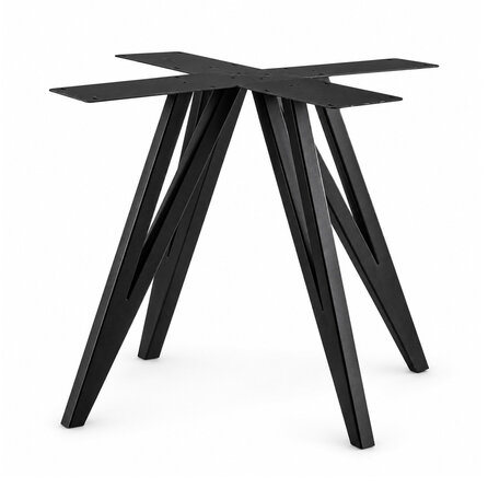 Stalen vlinderpoot onderstel - zwart (RAL 9005) - koker: 4x4 cm - 90x90 cm - hoogte: 72 cm - vlinder/butterfly tafelonderstel - gecoat metaal Stalen vlinderpoot onderstel - zwart (RAL 9005) - koker: 4x4 cm - 90x90 cm - hoogte: 72 cm - vlinder/butterfly tafelonderstel - gecoat metaal