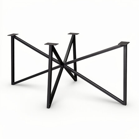 Stalen vlinderpoot onderstel - zwart (RAL 9005) - koker: 3x3 cm - 87x153 - hoogte: 73 cm - vlinder/butterfly tafelonderstel - gecoat metaal Stalen vlinderpoot onderstel - zwart (RAL 9005) - koker: 3x3 cm - 87x153 - hoogte: 73 cm - vlinder/butterfly tafelonderstel - gecoat metaal