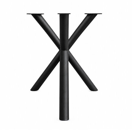 Stalen matrixpoot rond - zwart (RAL 9005) - diameter buis: 7,6 cm - 74x150 cm - hoogte: 73 cm - matrix tafelonderstel - gecoat metaal Stalen matrixpoot rond - zwart (RAL 9005) - diameter buis: 7,6 cm - 74x150 cm - hoogte: 73 cm - matrix tafelonderstel - gecoat metaal