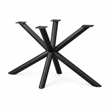 Stalen matrixpoot rond - zwart (RAL 9005) - diameter buis: 7,6 cm - 74x150 cm - hoogte: 73 cm - matrix tafelonderstel - gecoat metaal Stalen matrixpoot rond - zwart (RAL 9005) - diameter buis: 7,6 cm - 74x150 cm - hoogte: 73 cm - matrix tafelonderstel - gecoat metaal