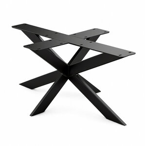 Stalen salontafel matrixpoot - zwart - 6x2 cm - 60x90 cm - 40 cm hoog