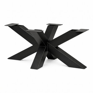 Stalen salontafel matrixpoot - zwart - 6x6 cm - 60x90 cm - 40 cm hoog