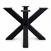 Stalen kruispoot - zwart (RAL 9005) - koker: 10x10 cm - 80x80 cm - hoogte: 72 cm - dubbel X tafelonderstel - gecoat metaal Stalen kruispoot - zwart (RAL 9005) - koker: 10x10 cm - 80x80 cm - hoogte: 72 cm - dubbel X tafelonderstel - gecoat metaal