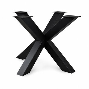 Stalen kruispoot - zwart - 10x10 cm - 90x90 cm - 72 cm hoog Stalen kruispoot - zwart - 10x10 cm - 90x90 cm - 72 cm hoog