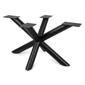 Stalen salontafel matrixpoot rond - zwart - 6 cm - 58x78 cm - 40 cm hoog