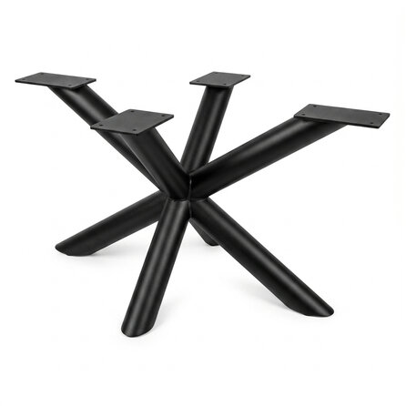 Stalen salontafel matrixpoot rond - zwart (RAL 9005) - diameter buis: 6 cm - 58x78 cm - hoogte: 40 cm - salon tafelonderstel - gecoat metaal Stalen salontafel matrixpoot rond - zwart (RAL 9005) - diameter buis: 6 cm - 58x78 cm - hoogte: 40 cm - salon tafelonderstel - gecoat metaal