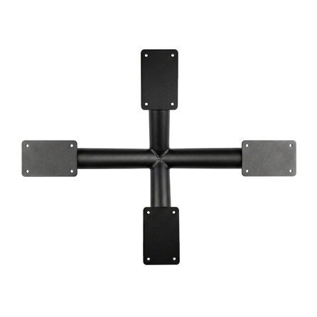 Stalen salontafel matrixpoot rond - zwart (RAL 9005) - diameter buis: 6 cm - 58x78 cm - hoogte: 40 cm - salon tafelonderstel - gecoat metaal Stalen salontafel matrixpoot rond - zwart (RAL 9005) - diameter buis: 6 cm - 58x78 cm - hoogte: 40 cm - salon tafelonderstel - gecoat metaal