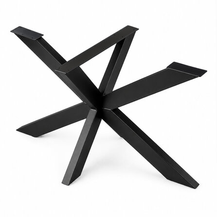 Stalen matrixpoot - zwart (RAL 9005) - koker: 5x10 cm - diverse afmetingen - hoogte: 73 cm - matrix tafelonderstel - gecoat metaal