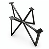 Stalen vlinderpoot onderstel - zwart (RAL 9005) - koker: 3x3 cm - 87x153 - hoogte: 73 cm - vlinder/butterfly tafelonderstel - gecoat metaal