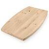 Eiken tafelblad - half ovaal / ellips - 4 cm dik - rustiek eikenhout (B/C) - verlijmd, brede lamel (9-12 cm) - 40 mm