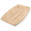 Eiken tafelblad - half ovaal / ellips - 2,7 cm dik - rustiek eikenhout (B/C) - verlijmd, brede lamel (9-12 cm) - 27 mm