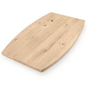 Eiken tafelblad - half ovaal - 2,7 cm - rustiek - brede lamel