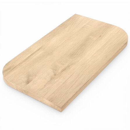 Eiken tafelblad - diagonaal rond-haaks - op maat - 4 cm dik - foutvrij eikenhout (A/B) - verlijmd, brede lamel (9-12 cm) - 40 mm