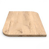 Eiken tafelblad - diagonaal rond-haaks - op maat - 2,7 cm dik - foutvrij eikenhout (A/B) - verlijmd, brede lamel (9-12 cm) - 27 mm Eiken tafelblad - diagonaal rond-haaks - op maat - 2,7 cm dik - foutvrij eikenhout (A/B) - verlijmd, brede lamel (9-12 cm) - 27 mm