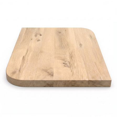 Eiken tafelblad - vierkant - diagonaal rond-haaks - 4 cm dik - rustiek eikenhout (B/C) - verlijmd, brede lamel (9-12 cm) - 40 mm Eiken tafelblad - vierkant - diagonaal rond-haaks - 4 cm dik - rustiek eikenhout (B/C) - verlijmd, brede lamel (9-12 cm) - 40 mm