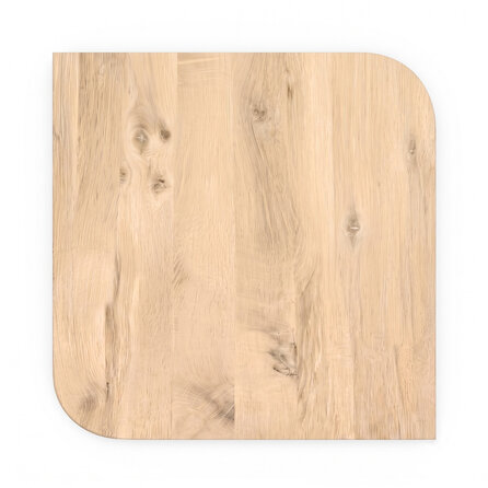Eiken tafelblad - vierkant - diagonaal rond-haaks - 4 cm dik - rustiek eikenhout (B/C) - verlijmd, brede lamel (9-12 cm) - 40 mm Eiken tafelblad - vierkant - diagonaal rond-haaks - 4 cm dik - rustiek eikenhout (B/C) - verlijmd, brede lamel (9-12 cm) - 40 mm