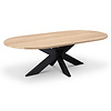 Eiken eettafel - met halve cirkel uiteinden - 2,7 cm dik - capsule eiken tafel van foutvrij eikenhout (A/B) met brede lamel - 27 mm