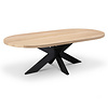 Eiken eettafel - met halve cirkel uiteinden - op maat - 4 cm dik - capsule eiken tafel van foutvrij eikenhout (A/B) met brede lamel - 40 mm Eiken eettafel - met halve cirkel uiteinden - op maat - 4 cm dik - capsule eiken tafel van foutvrij eikenhout (A/B) met brede lamel - 40 mm