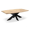 Eiken eettafel - half ovaal - 2,7 cm dik - half ovale eiken tafel van rustiek eikenhout (B/C) met brede lamel - 27 mm