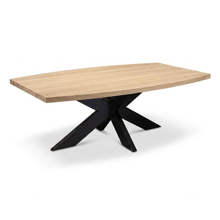 Eiken eettafel - half ovaal - 4 cm dik - half ovale eiken tafel van foutvrij eikenhout (A/B) met brede lamel - 40 mm Eiken eettafel - half ovaal - 4 cm dik - half ovale eiken tafel van foutvrij eikenhout (A/B) met brede lamel - 40 mm