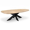 Eiken eettafel - druppel - 2,7 cm dik - druppelvormig eiken tafel van rustiek eikenhout (B/C) met brede lamel - 27 mm Eiken eettafel - druppel - 2,7 cm dik - druppelvormig eiken tafel van rustiek eikenhout (B/C) met brede lamel - 27 mm