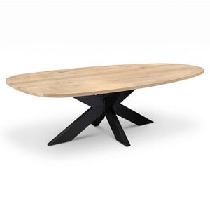 Eiken eettafel - druppel - 2,7 cm - rustiek - met brede lamel