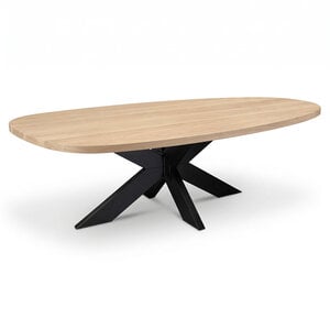 Eiken eettafel - druppel - 4 cm - foutvrij - met brede lamel