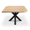 Eiken eettafel - diagonaal rond-haaks - vierkant - 4 cm dik - vierkante eiken tafel van foutvrij eikenhout (A/B) met brede lamel - 40 mm Eiken eettafel - diagonaal rond-haaks - vierkant - 4 cm dik - vierkante eiken tafel van foutvrij eikenhout (A/B) met brede lamel - 40 mm