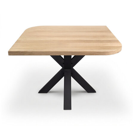 Eiken eettafel - diagonaal rond-haaks - vierkant - 4 cm dik - vierkante eiken tafel van foutvrij eikenhout (A/B) met brede lamel - 40 mm Eiken eettafel - diagonaal rond-haaks - vierkant - 4 cm dik - vierkante eiken tafel van foutvrij eikenhout (A/B) met brede lamel - 40 mm