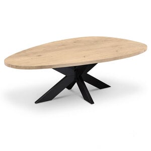 Eiken eettafel - organisch - 4 cm - rustiek - met brede lamel