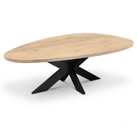 Eiken eettafel - organisch / kiezel - 4 cm dik - eiken tafel van rustiek eikenhout (B/C) met brede lamel - 40 mm Eiken eettafel - organisch / kiezel - 4 cm dik - eiken tafel van rustiek eikenhout (B/C) met brede lamel - 40 mm
