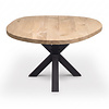 Eiken eettafel - organisch - rond - 4 cm dik - ronde eiken tafel van rustiek eikenhout (B/C) met brede lamel - 40 mm Eiken eettafel - organisch - rond - 4 cm dik - ronde eiken tafel van rustiek eikenhout (B/C) met brede lamel - 40 mm
