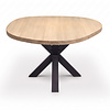 Eiken eettafel - organisch - rond - 4 cm dik - ronde eiken tafel van foutvrij eikenhout (A/B) met brede lamel - 40 mm Eiken eettafel - organisch - rond - 4 cm dik - ronde eiken tafel van foutvrij eikenhout (A/B) met brede lamel - 40 mm
