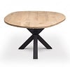 Eiken eettafel - organisch - rond - 2,7 cm dik - ronde eiken tafel van rustiek eikenhout (B/C) met brede lamel - 27 mm Eiken eettafel - organisch - rond - 2,7 cm dik - ronde eiken tafel van rustiek eikenhout (B/C) met brede lamel - 27 mm