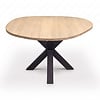 Eiken eettafel - organisch - rond - 2,7 cm dik - ronde eiken tafel van foutvrij eikenhout (A/B) met brede lamel - 27 mm Eiken eettafel - organisch - rond - 2,7 cm dik - ronde eiken tafel van foutvrij eikenhout (A/B) met brede lamel - 27 mm