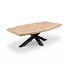 Eiken salontafel - half ovaal - 4 cm dik - half ovale eiken tafel van rustiek eikenhout (B/C) met brede lamel - 40 mm Eiken salontafel - half ovaal - 4 cm dik - half ovale eiken tafel van rustiek eikenhout (B/C) met brede lamel - 40 mm