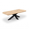 Eiken salontafel - diagonaal rond-haaks - 2,7 cm dik - eiken tafel van rustiek eikenhout (B/C) met brede lamel - 27 mm Eiken salontafel - diagonaal rond-haaks - 2,7 cm dik - eiken tafel van rustiek eikenhout (B/C) met brede lamel - 27 mm