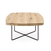 Eiken salontafel - Deens ovaal - vierkant - 4 cm dik - vierkante eiken tafel van rustiek eikenhout (B/C) met brede lamel - 40 mm Eiken salontafel - Deens ovaal - vierkant - 4 cm dik - vierkante eiken tafel van rustiek eikenhout (B/C) met brede lamel - 40 mm