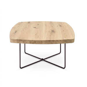 Eiken salontafel - Deens ovaal - vierkant - 4 cm - rustiek - met brede lamel Eiken salontafel - Deens ovaal - vierkant - 4 cm - rustiek - met brede lamel