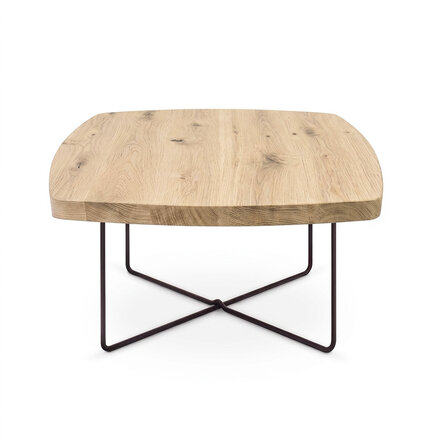 Eiken salontafel - Deens ovaal - vierkant - 4 cm dik - vierkante eiken tafel van rustiek eikenhout (B/C) met brede lamel - 40 mm Eiken salontafel - Deens ovaal - vierkant - 4 cm dik - vierkante eiken tafel van rustiek eikenhout (B/C) met brede lamel - 40 mm