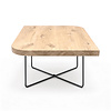Eiken salontafel - diagonaal rond-haaks - vierkant - 4 cm dik - vierkante eiken tafel van rustiek eikenhout (B/C) met brede lamel - 40 mm Eiken salontafel - diagonaal rond-haaks - vierkant - 4 cm dik - vierkante eiken tafel van rustiek eikenhout (B/C) met brede lamel - 40 mm