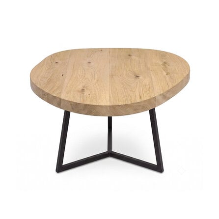 Eiken salontafel - organisch - rond - 4 cm dik - ronde eiken tafel van rustiek eikenhout (B/C) met brede lamel - 40 mm Eiken salontafel - organisch - rond - 4 cm dik - ronde eiken tafel van rustiek eikenhout (B/C) met brede lamel - 40 mm