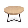Eiken salontafel - organisch - rond - 4 cm dik - ronde eiken tafel van foutvrij eikenhout (A/B) met brede lamel - 40 mm Eiken salontafel - organisch - rond - 4 cm dik - ronde eiken tafel van foutvrij eikenhout (A/B) met brede lamel - 40 mm