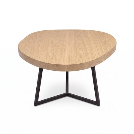 Eiken salontafel - organisch - rond - 4 cm dik - ronde eiken tafel van foutvrij eikenhout (A/B) met brede lamel - 40 mm Eiken salontafel - organisch - rond - 4 cm dik - ronde eiken tafel van foutvrij eikenhout (A/B) met brede lamel - 40 mm
