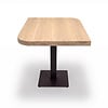 Eiken bistrotafel - diagonaal rond-haaks - vierkant - 4 cm dik - vierkante eiken horeca tafel van foutvrij eikenhout (A/B) met brede lamel - 40 mm Eiken bistrotafel - diagonaal rond-haaks - vierkant - 4 cm dik - vierkante eiken horeca tafel van foutvrij eikenhout (A/B) met brede lamel - 40 mm
