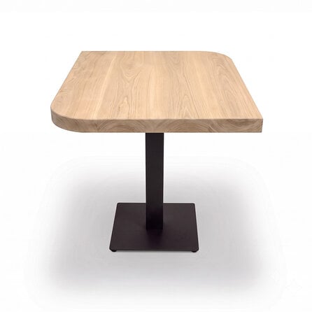 Eiken bistrotafel - diagonaal rond-haaks - vierkant - 4 cm dik - vierkante eiken horeca tafel van foutvrij eikenhout (A/B) met brede lamel - 40 mm Eiken bistrotafel - diagonaal rond-haaks - vierkant - 4 cm dik - vierkante eiken horeca tafel van foutvrij eikenhout (A/B) met brede lamel - 40 mm