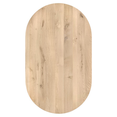 Eiken eettafel - met halve cirkel uiteinden - op maat - 4 cm dik - capsule eiken tafel van rustiek eikenhout (B/C) met brede lamel - 40 mm Eiken eettafel - met halve cirkel uiteinden - op maat - 4 cm dik - capsule eiken tafel van rustiek eikenhout (B/C) met brede lamel - 40 mm